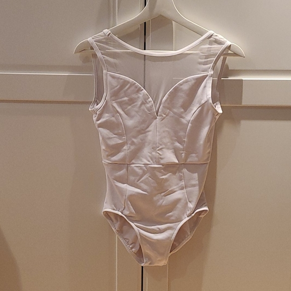 Ainsliewear Bianca mesh white ballet leotard - Picture 3 of 5